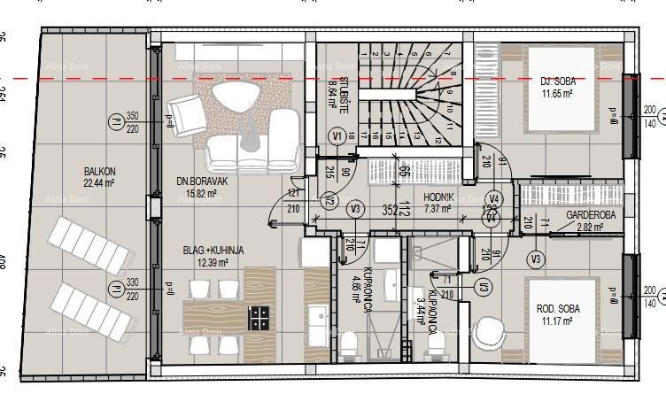 Vendita di un appartamento in una moderna nuova costruzione con due posti auto, Tar!