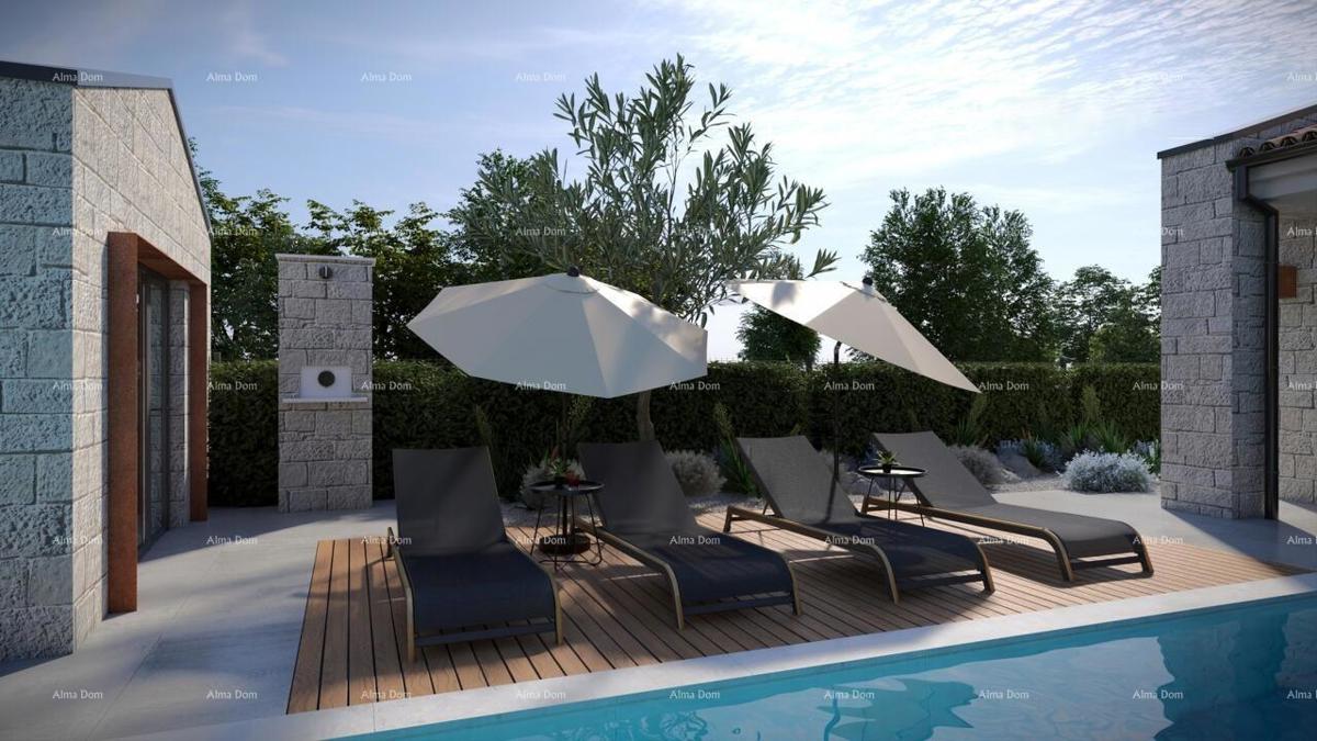 Terreno edificabile con progetto per una moderna villa istriana, Buje