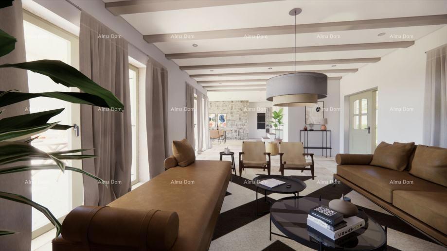 Vendita - terreno combinato con progetto preliminare e vista mare, Grožnjan!