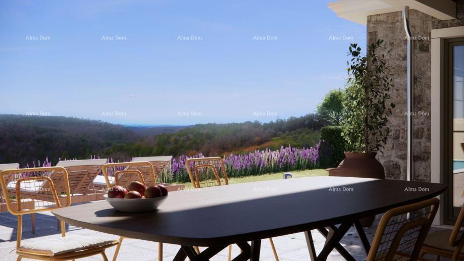 Vendita - terreno combinato con progetto preliminare e vista mare, Grožnjan!