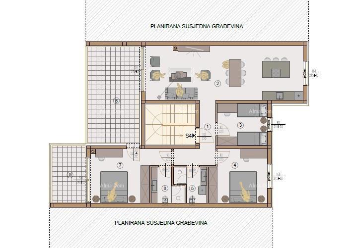 Penthouse, appartamento 132m2, Garage + PM, in nuovo complesso residenziale, Valdebek, Pula!