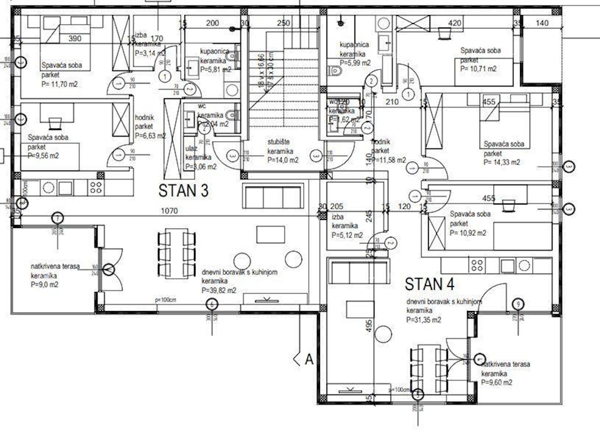 Appartamento S3 al 1° piano di una nuova costruzione a Canfanaro