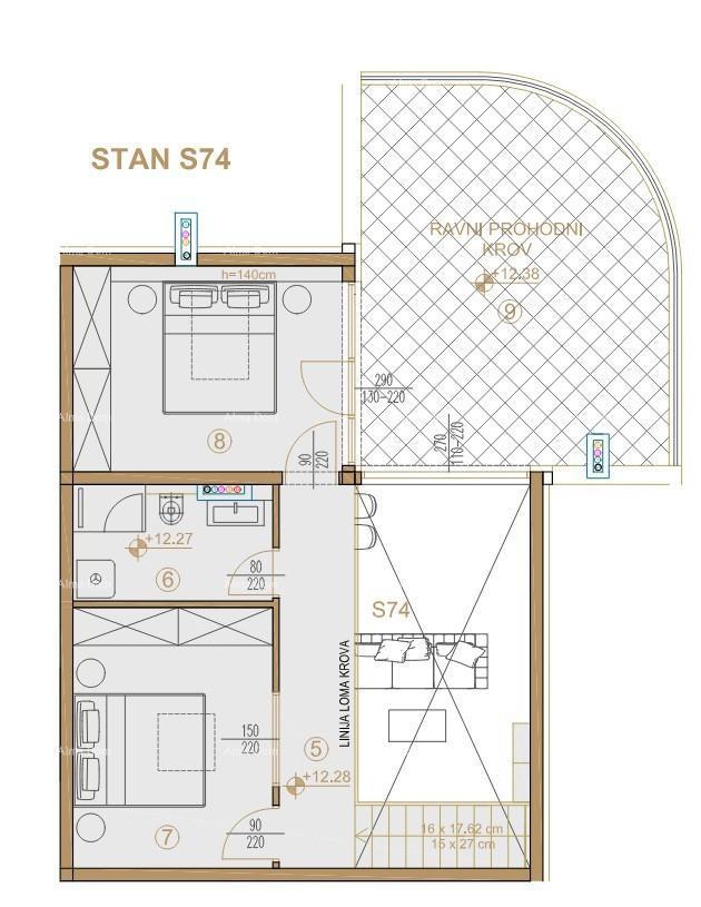 Parenzo, edificio residenziale e commerciale in costruzione con appartamenti e garage sotterranei