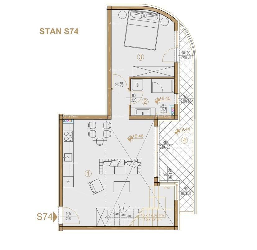 Parenzo, edificio residenziale e commerciale in costruzione con appartamenti e garage sotterranei