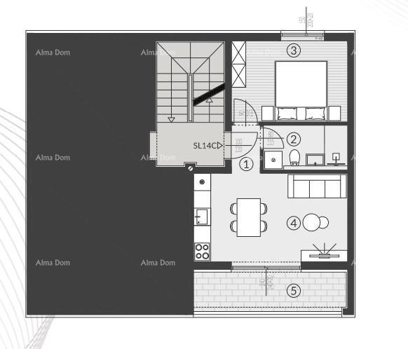 Vendita di appartamenti nel nuovo complesso residenziale, Štinjan! 14C