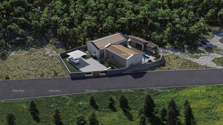 Terreno edificabile con permesso e progetto per villa con piscina – 760 m²