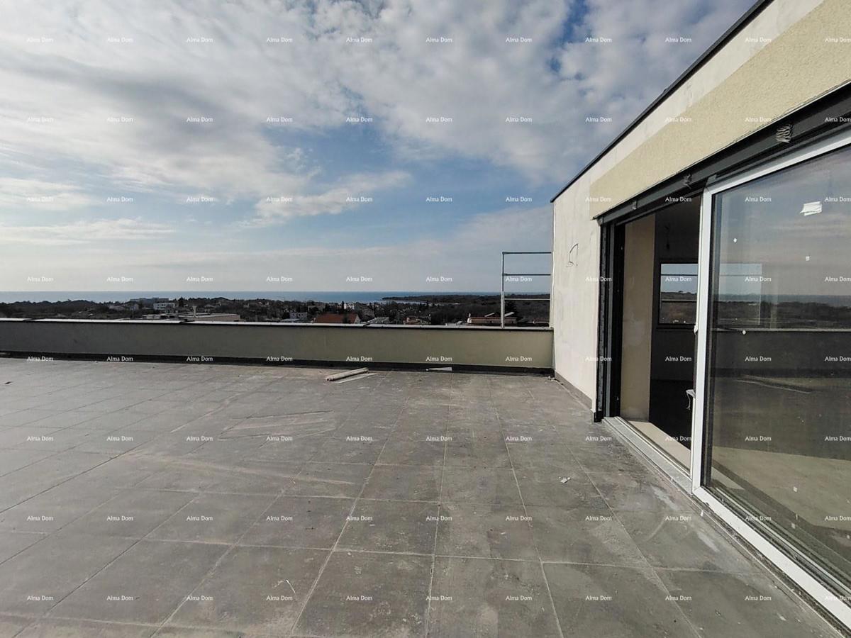 Poreč, Veli Maj, ATTICO CON VISTA PANORAMICA SUL MARE