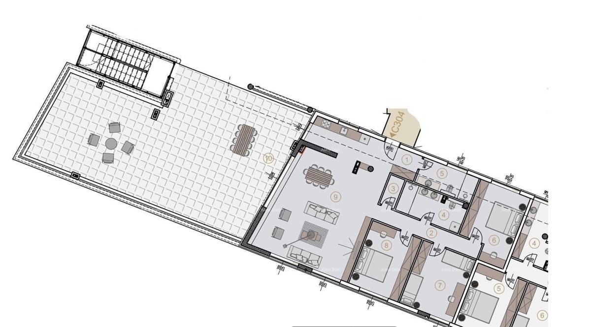 Poreč, Veli Maj, ATTICO CON VISTA PANORAMICA SUL MARE