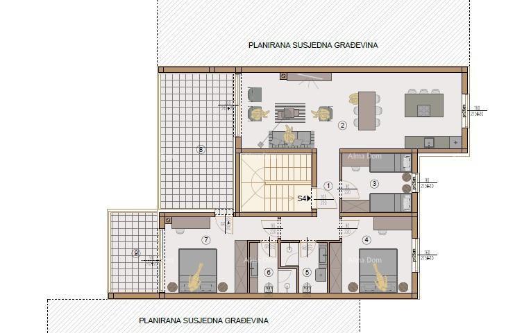 Penthouse, appartamento di 132m2, Garage + PM, in un nuovo complesso residenziale, Valdebek, Pola! Zg4 S4
