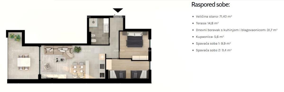 UMAG! Appartamento moderno in un complesso residenziale di alta qualità vicino al mare, S57