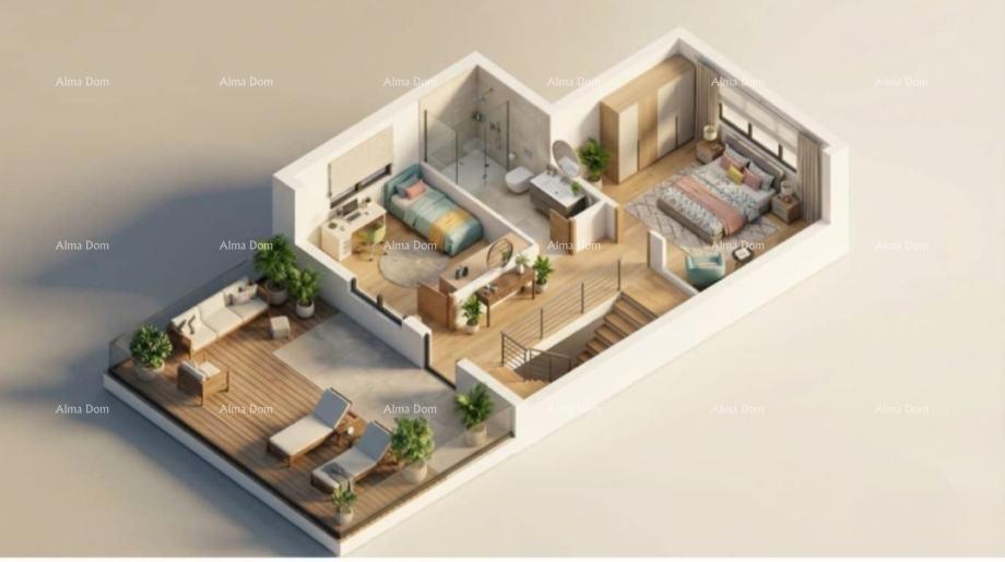 Sv. Nedelja, terreno con permesso di costruzione e progetto per una casa con piscina