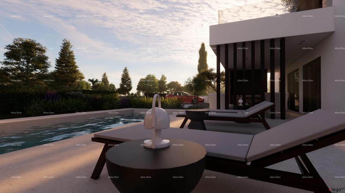 Vista sul mare!! Vendita di terreni con permesso di costruzione e progetto, nei dintorni di Vodnjan!