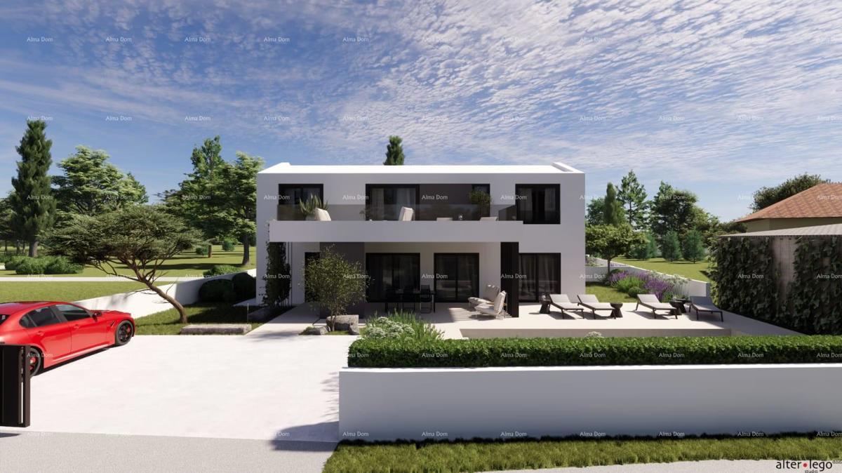 Vista sul mare!! Vendita di terreni con permesso di costruzione e progetto, nei dintorni di Vodnjan!