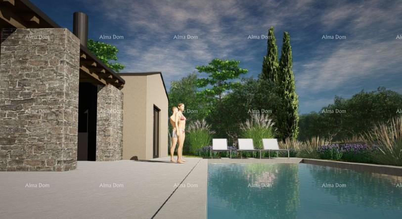 Vendita - terreno edificabile con progetto per la costruzione di una villa unifamiliare, Žminj V1