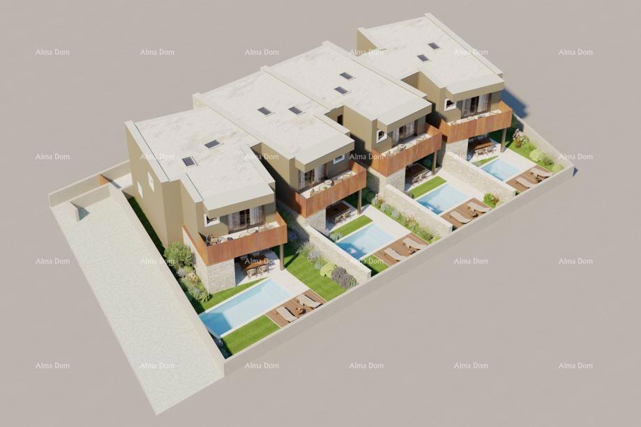 Bale. Moderna casa a schiera con piscina, 148,56 m²