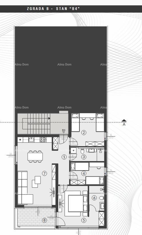 Vendita di appartamenti in nuova costruzione moderna con piscina comune, Fažana! B4