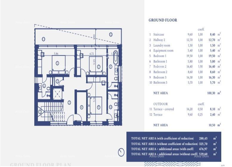 villa indipendente tipo 4 con piscina sul tetto