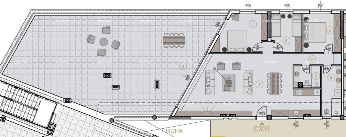 Appartamenti in vendita in un nuovo progetto residenziale-commerciale, Parenzo, C303-edificio C