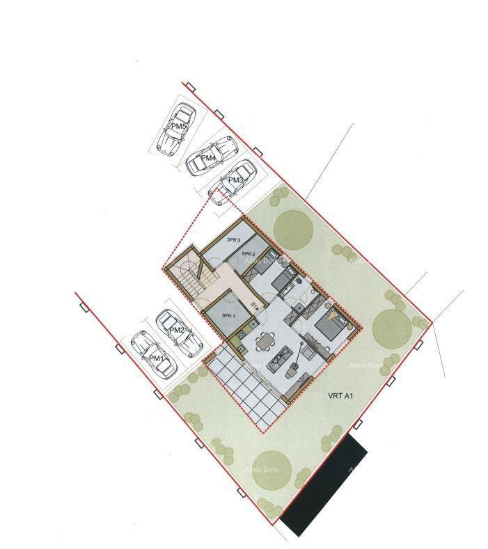 Appartamento con tre camere da letto al 1° piano nel centro di Medolino