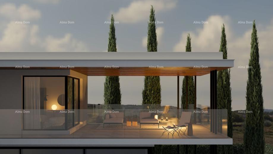 Kaštelir – moderna villa con piscina e vista mare