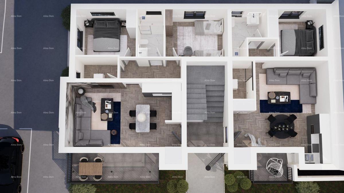 ŽMINJ - moderno appartamento al primo piano con terrazza (Appartamento E)