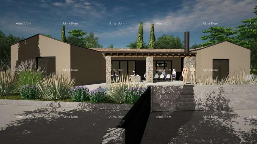 Vendita - terreno edificabile con progetto per la costruzione di una villa unifamiliare, Žminj V1