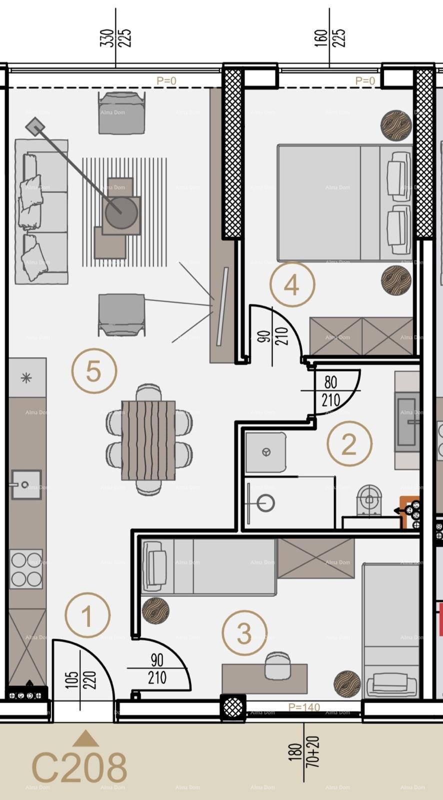 Appartamenti in vendita in un nuovo progetto commerciale e residenziale, Parenzo