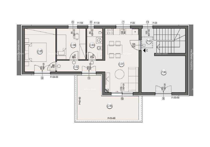 Vendita di appartamenti in costruzione - nuovo complesso residenziale, Pola! Appartamento C Zg A2