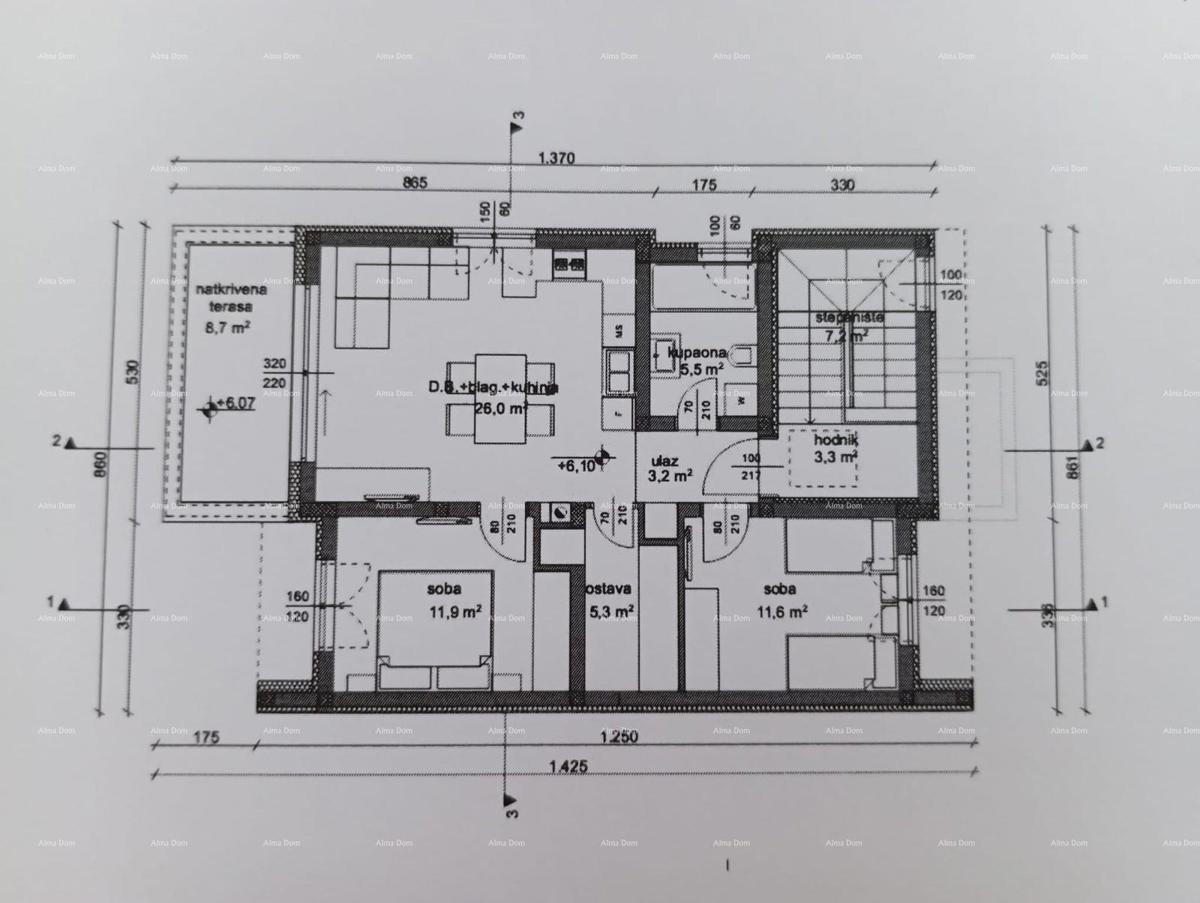 Nuovo progetto – appartamento a Valbandon, 650 m dal mare