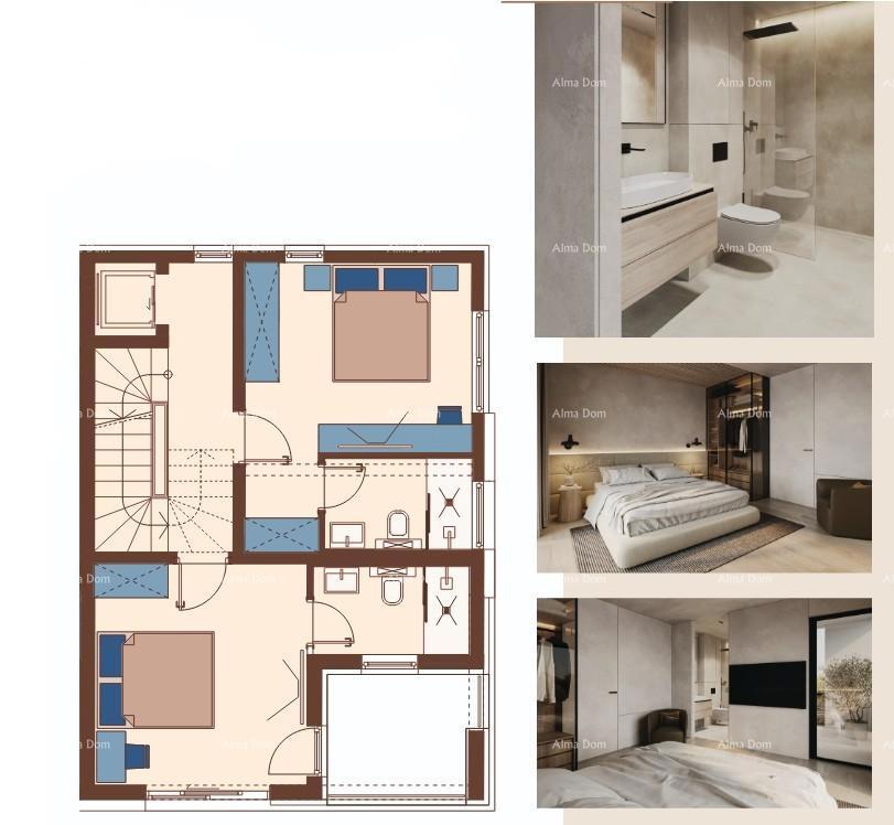 Dupleks lussuosa villa in stile mediterraneo con piscina e ascensore. Vista mare! Medulin!