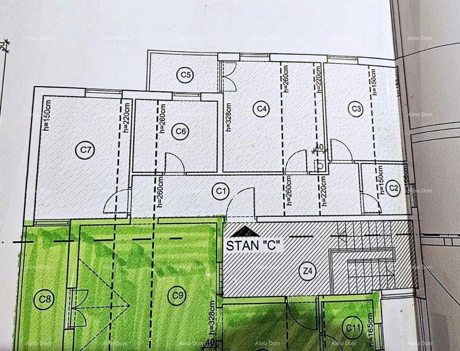 Pula – Busoler, Appartamento quadrilocale in fase di roh-bau, 88,61 m²