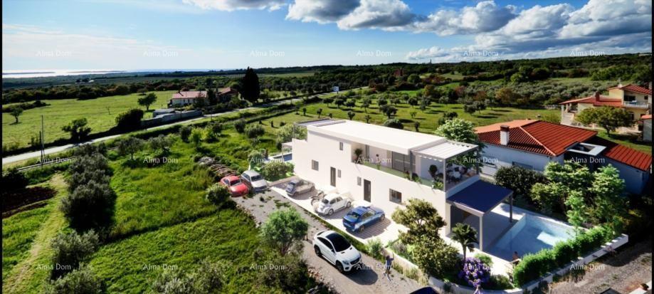 Vendiamo una bellissima casa duplex con piscina e vista sul mare e Brioni, a Gallesano