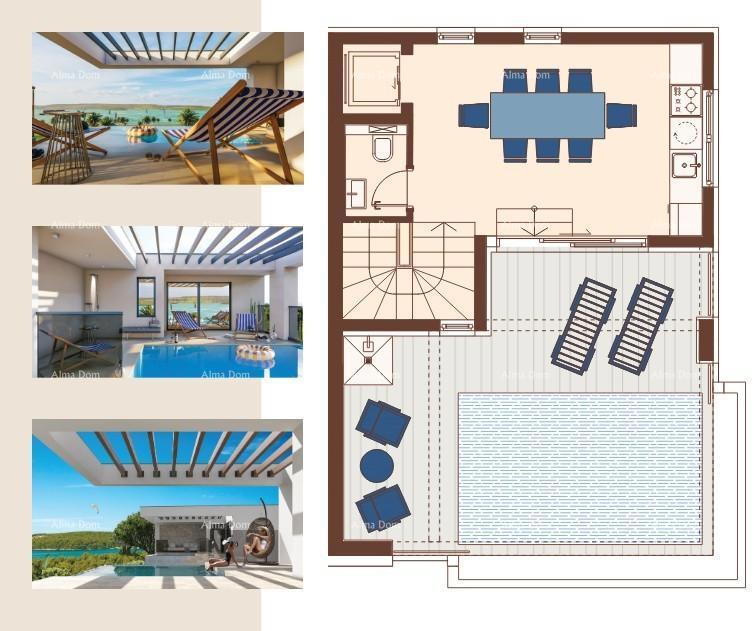 Dupleks lussuosa villa in stile mediterraneo con piscina e ascensore. Vista mare! Medulin!