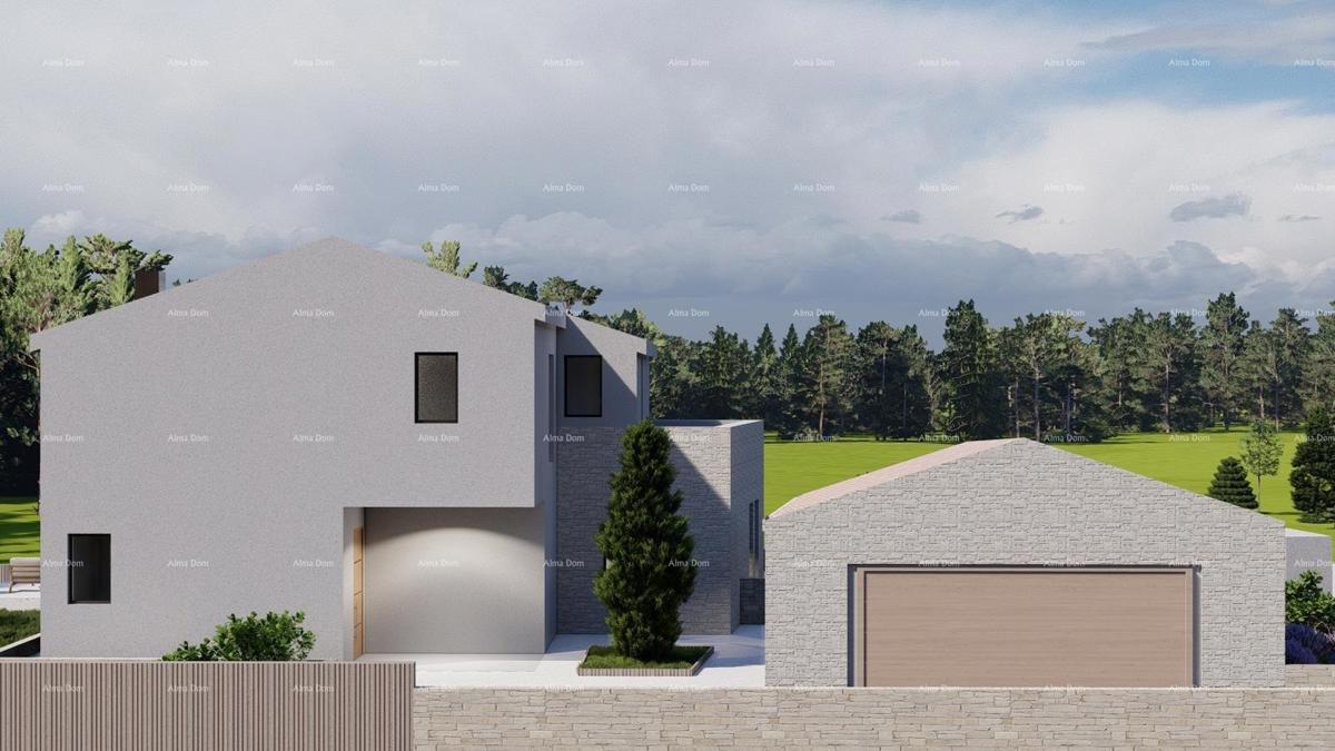 Tinjan – Terreno edificabile di 1.152 m² con permesso e progetto per una casa con piscina