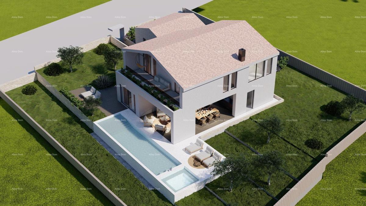 Tinjan – Terreno edificabile di 1.152 m² con permesso e progetto per una casa con piscina