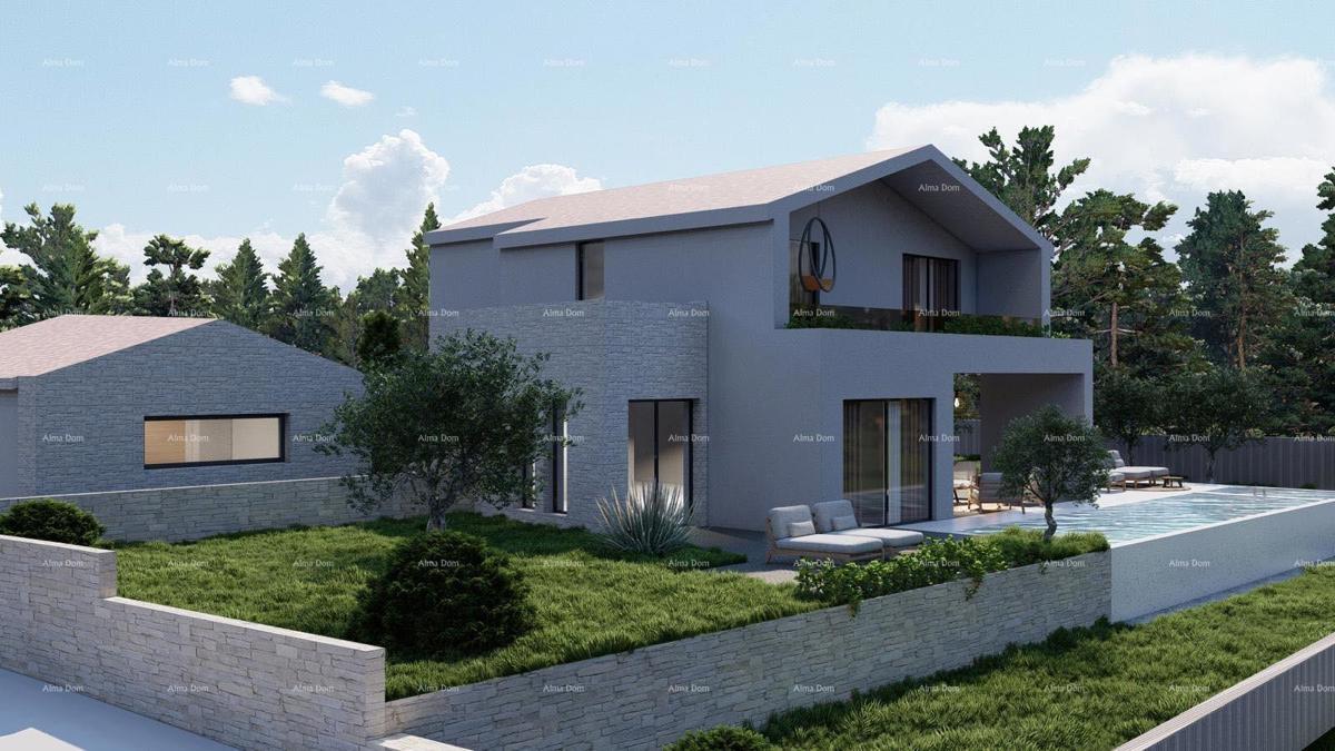 Tinjan – Terreno edificabile di 1.152 m² con permesso e progetto per una casa con piscina
