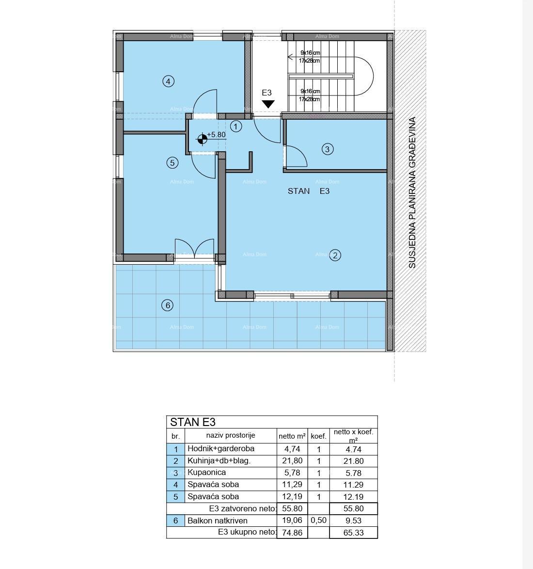 RISERVATO. Appartamento in nuova costruzione con vista mare, Medulin!
