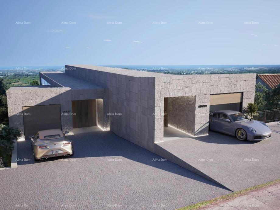 Kaštelir – terreno edificabile, 603 m2, con permesso di costruzione definitivo e vista mare