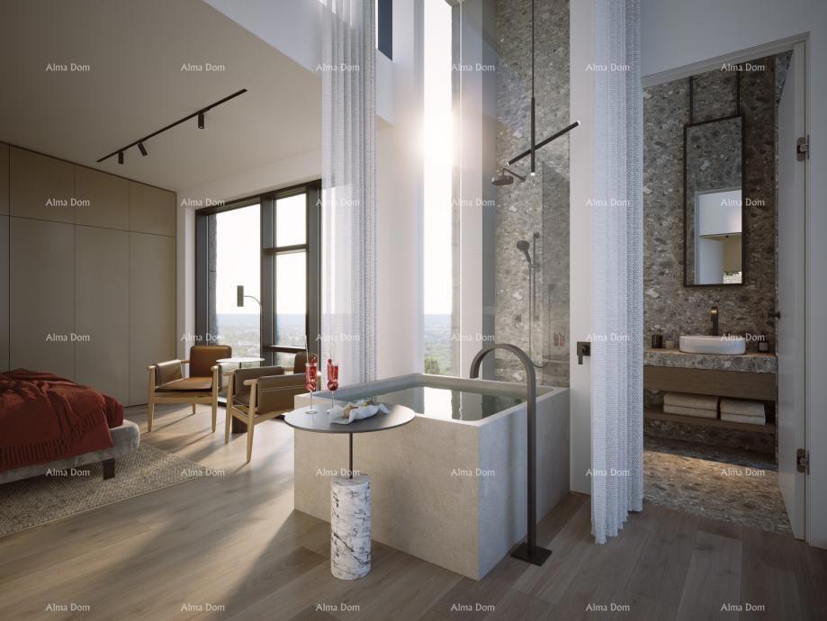 Kaštelir – terreno edificabile, 603 m2, con permesso di costruzione definitivo e vista mare