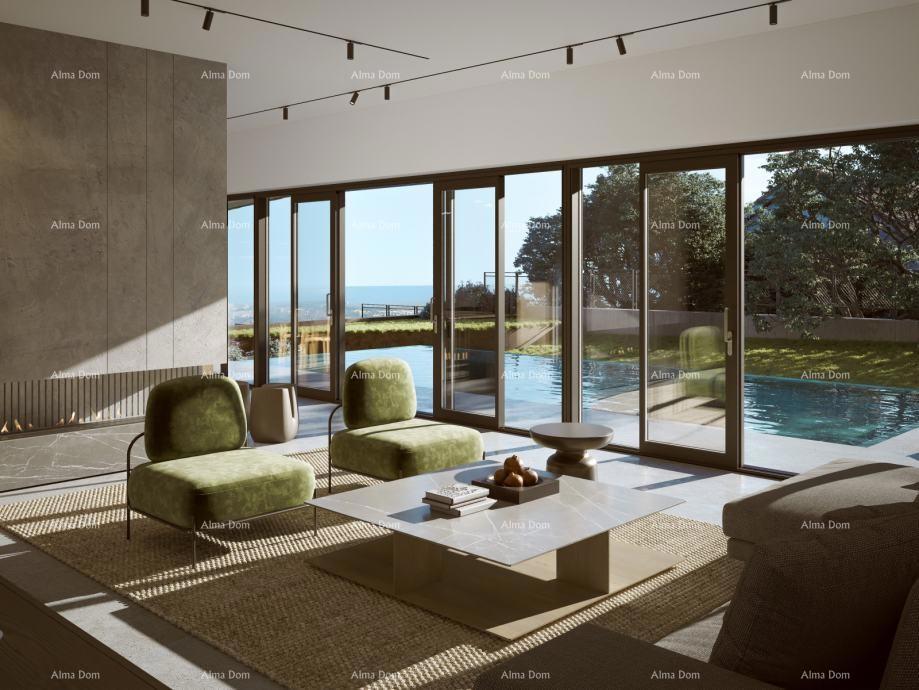 Kaštelir – terreno edificabile, 603 m2, con permesso di costruzione definitivo e vista mare