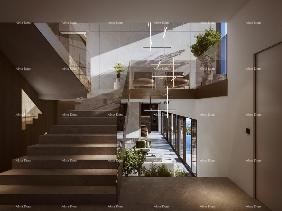 Kaštelir – terreno edificabile, 603 m2, con permesso di costruzione definitivo e vista mare