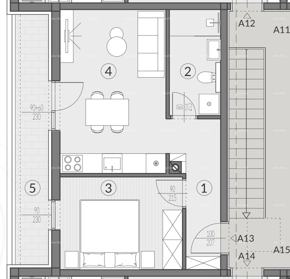 Appartamenti in vendita in un nuovo progetto moderno, Pola, A13