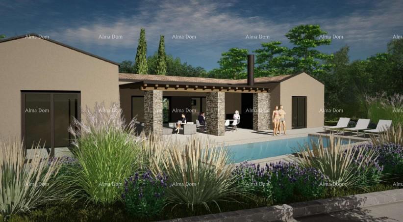 Vendita - terreno edificabile con progetto per la costruzione di una villa unifamiliare, Žminj V1