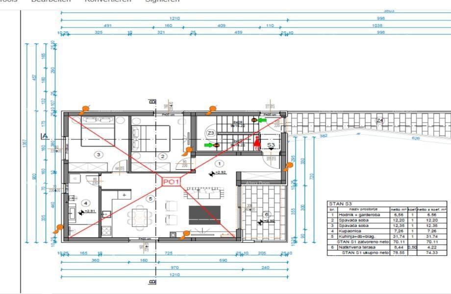 In vendita moderno, completamente nuovo appartamento a Ližnjan, 78,55 m²