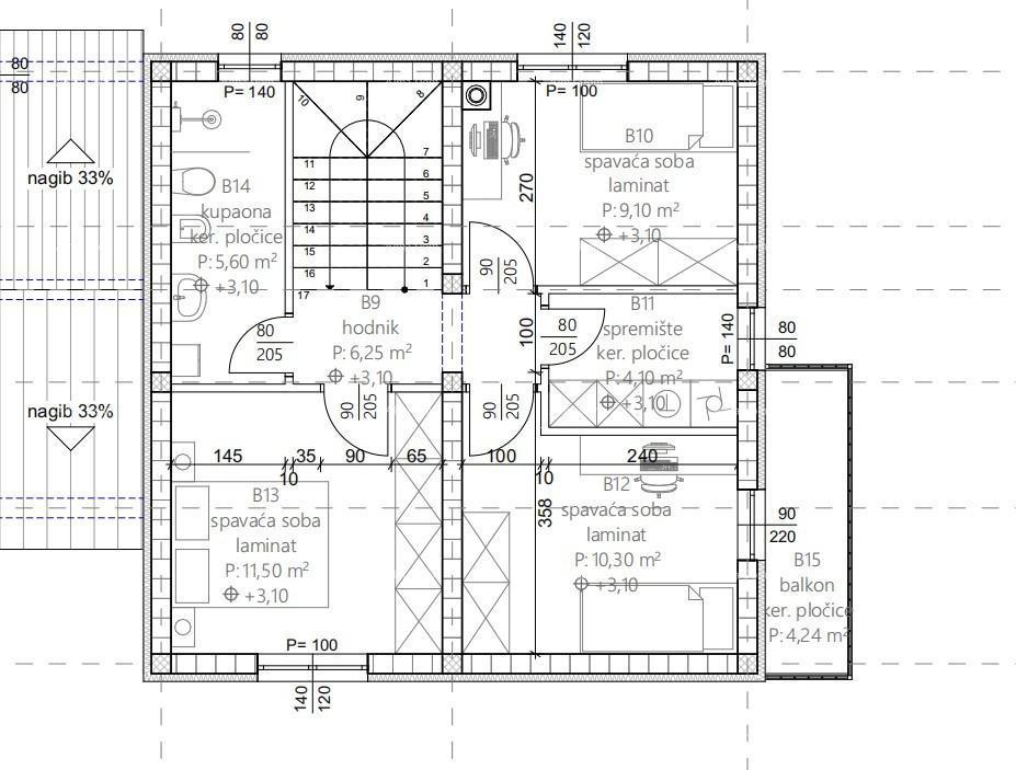 Nuova costruzione di una casa bifamiliare a Kaštel
