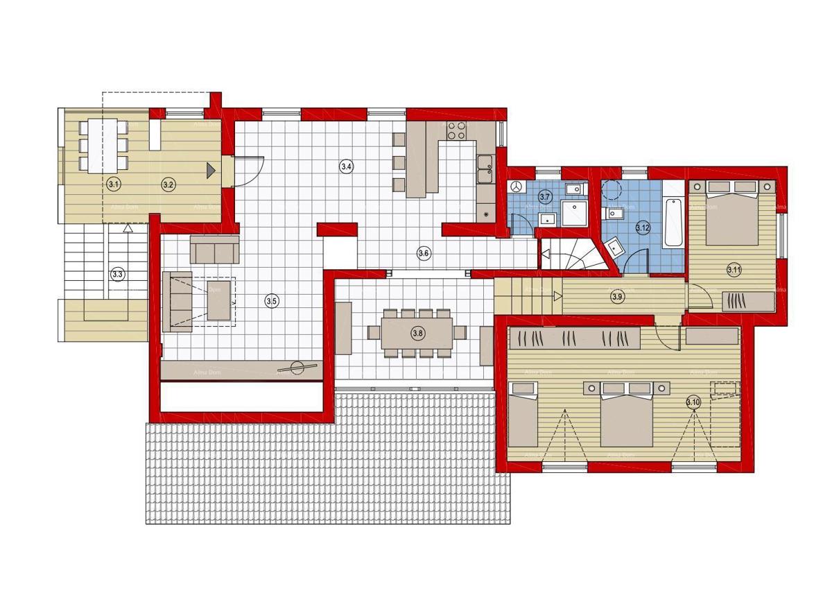 Ližnjan – Ampia casa familiare con grande potenziale