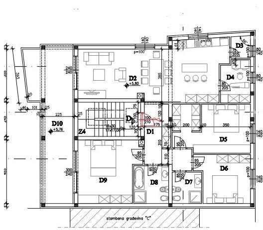 Veli Vrh, grande appartamento con 3 camere da letto