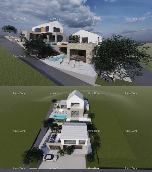 Terreno edificabile con permesso di costruzione, a 100 m dal mare, Brač!