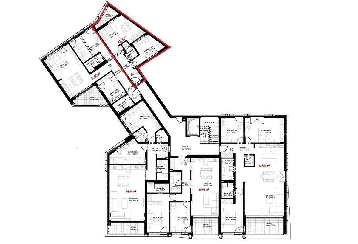 Appartamenti in vendita in un edificio residenziale e commerciale con vista mare, centro di Umago! / S9