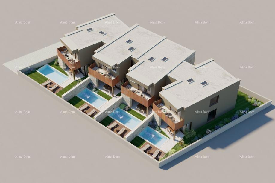 Bale. Moderna casa a schiera con piscina, 148,56 m²